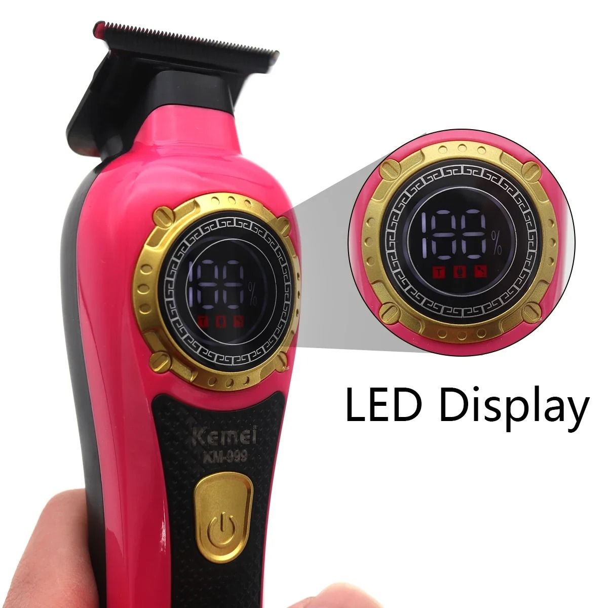 Cordless Hair Trimmer Professional T Blade LED Display Finishing Clipper 4