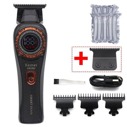 Cordless Hair Trimmer Professional T Blade LED Display Finishing Clipper 7