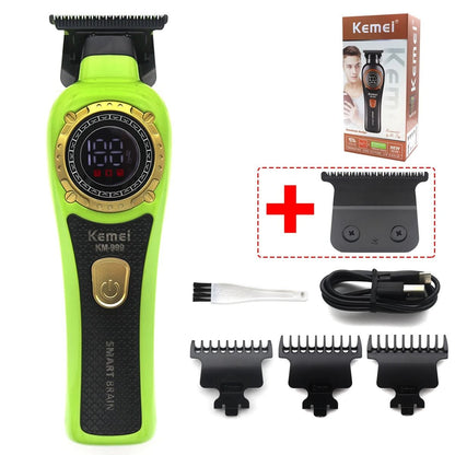 Cordless Hair Trimmer Professional T Blade LED Display Finishing Clipper 17