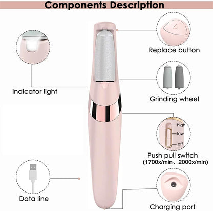 Professional Electric Pedicure Tool Film Foot Dead Skin Callus Remover Feet Exfoliator Pumice Stone