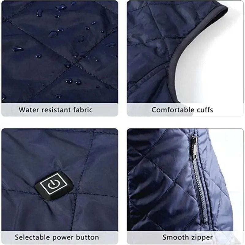 Womens Heated Winter Vest USB Infrared Thermal Jacket 3
