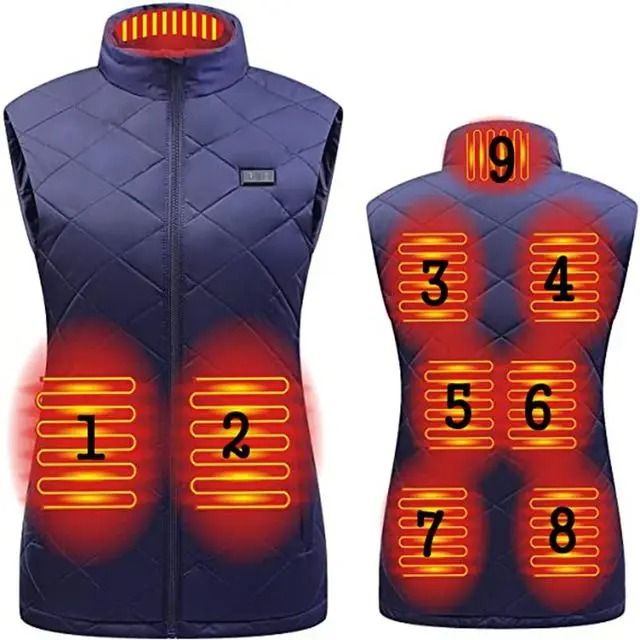 Womens Heated Winter Vest USB Infrared Thermal Jacket 8