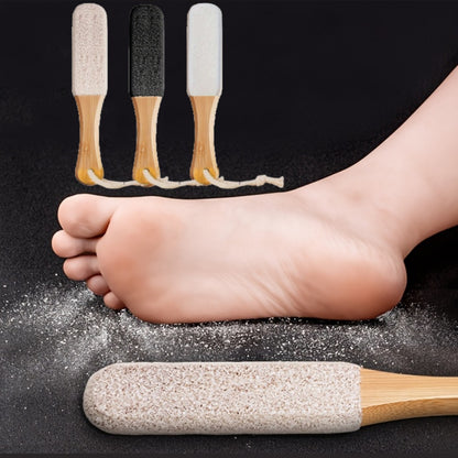 Professional Pedicure Tool, Bamboo Handle Foot File Natural Pumice Stone Exfoliator for Dead Skin & Callus Removal