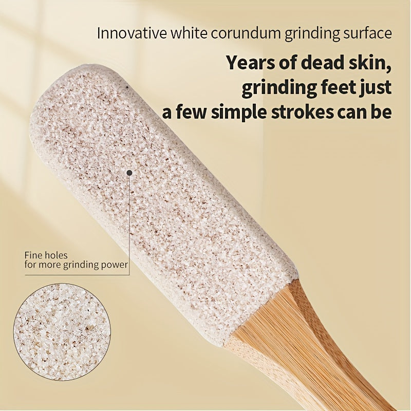 Professional Pedicure Tool Bamboo Handle Foot File Natural Pumice Stone Exfoliator For Dead Skin  C 3