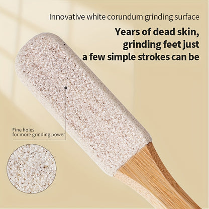 Professional Pedicure Tool Bamboo Handle Foot File Natural Pumice Stone Exfoliator For Dead Skin  C 3