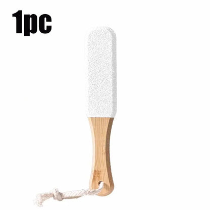 Professional Pedicure Tool Bamboo Handle Foot File Natural Pumice Stone Exfoliator For Dead Skin  C 6