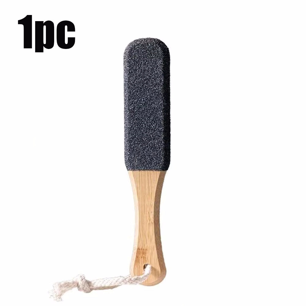 Professional Pedicure Tool Bamboo Handle Foot File Natural Pumice Stone Exfoliator For Dead Skin  C 7