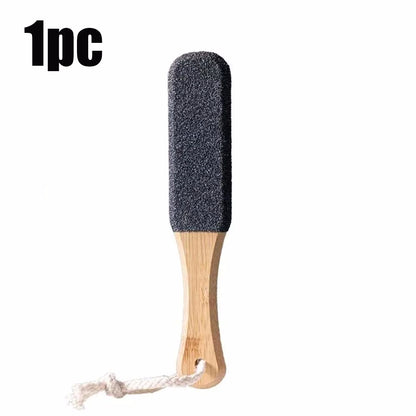 Professional Pedicure Tool Bamboo Handle Foot File Natural Pumice Stone Exfoliator For Dead Skin  C 7