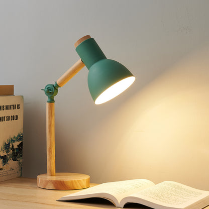 Creative Nordic Table Lamp Wooden Art LED TurnHead Bedside Desk Light For Eye Protection Reading In 4