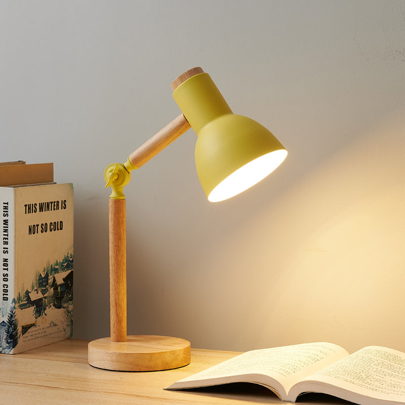 Creative Nordic Table Lamp Wooden Art LED TurnHead Bedside Desk Light For Eye Protection Reading In 6