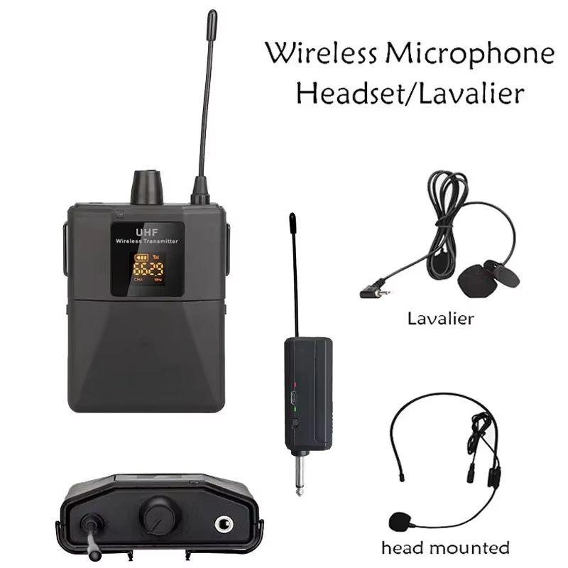 UHF Wireless Headset Microphone With Bodypack Transmitter  Receiver  LED Display For Teaching Prese 1
