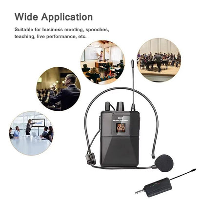 UHF Wireless Headset Microphone With Bodypack Transmitter  Receiver  LED Display For Teaching Prese 5