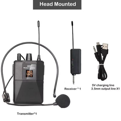 UHF Wireless Headset Microphone With Bodypack Transmitter  Receiver  LED Display For Teaching Prese 6