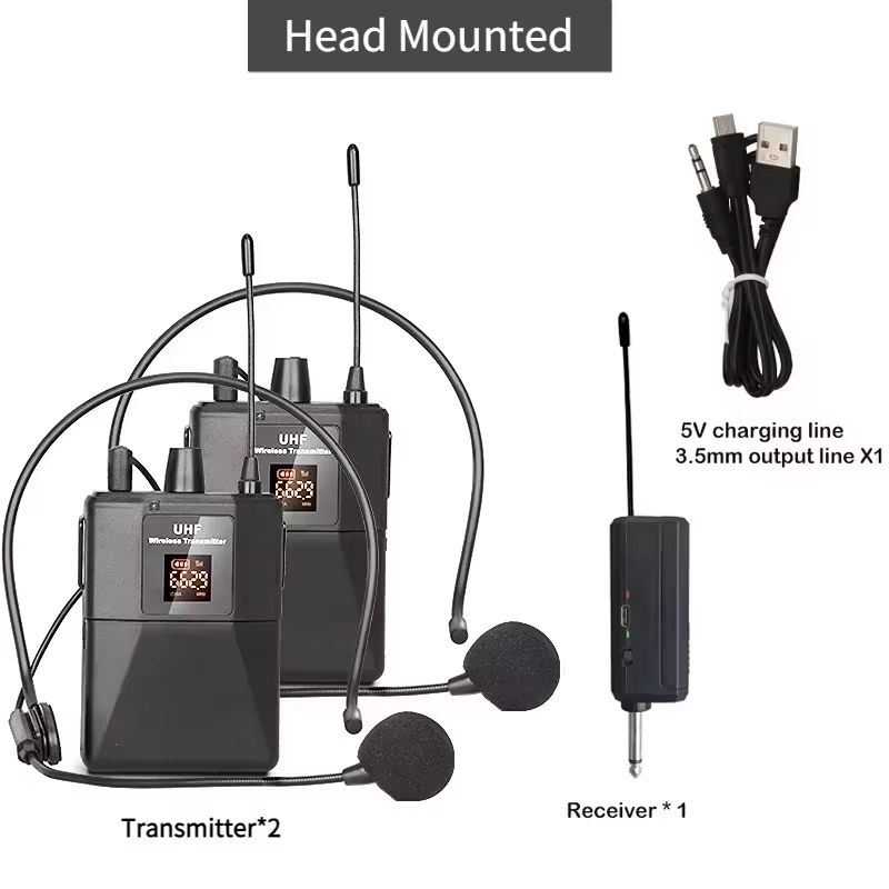 UHF Wireless Headset Microphone With Bodypack Transmitter  Receiver  LED Display For Teaching Prese 9