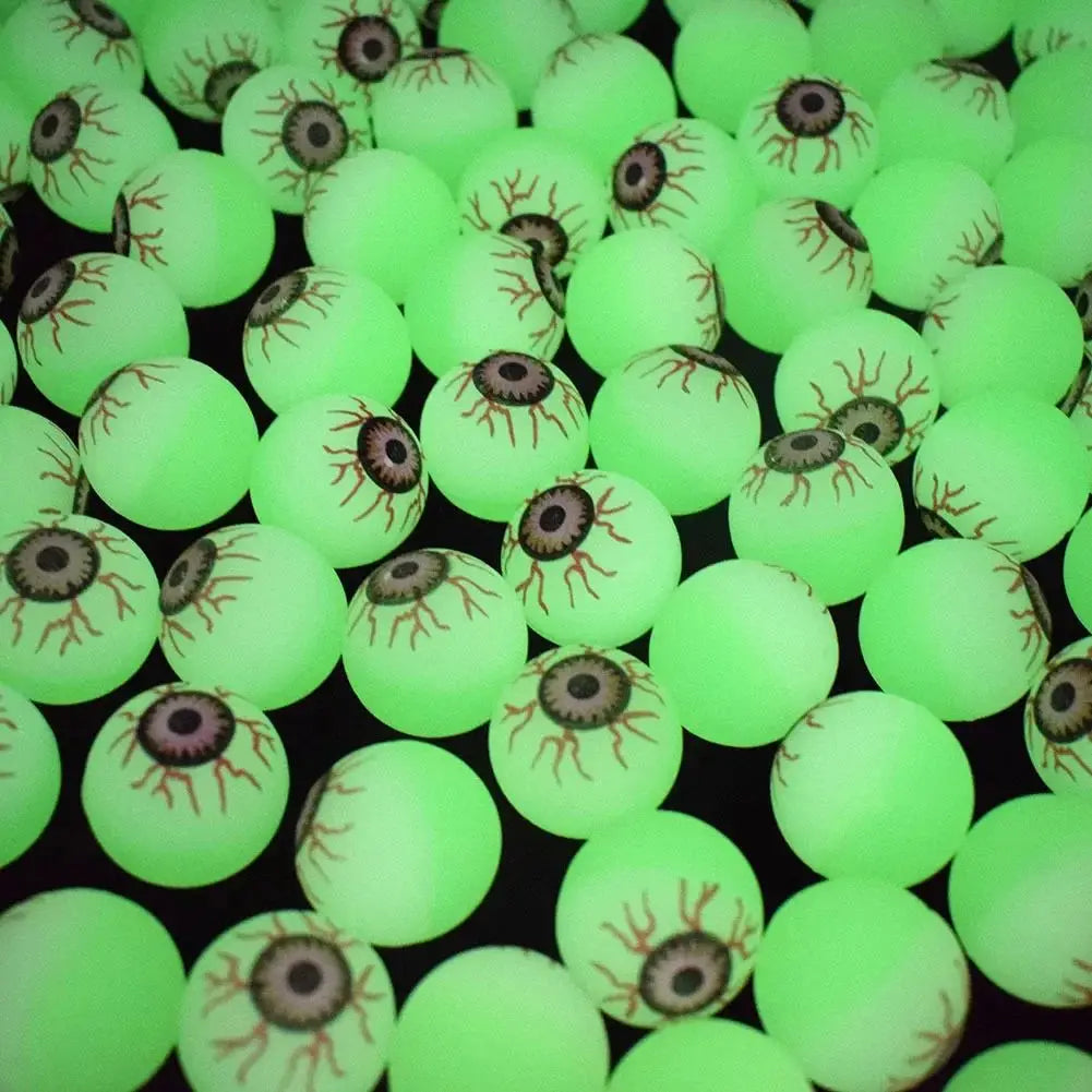 Glow in The Dark Eyeball Balls,32mm Halloween Bouncy Balls for Party Supplies,Spooky Luminous Toys,and Horror Themed bag