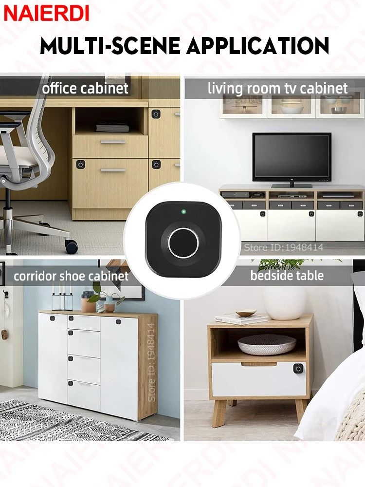 NAIERDI Smart Biometric Cabinet Lock Smart Fingerprint Keyless Lock For Lockers Drawers 4