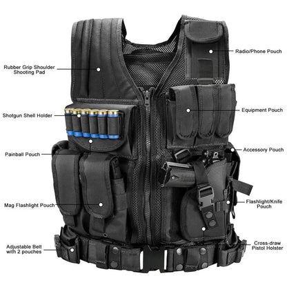 Tactical Multi Pocket Combat Vest for Outdoor Training and Airsoft