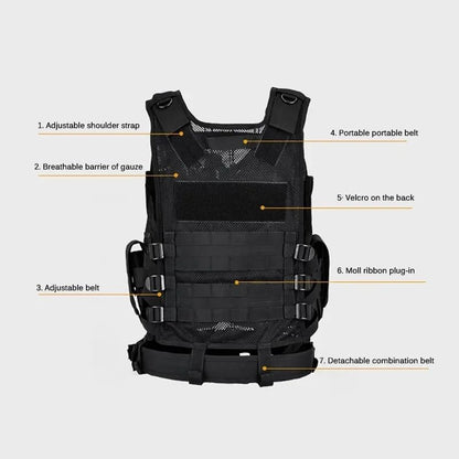 Tactical Multi Pocket Combat Vest For Outdoor Training And Airsoft 4