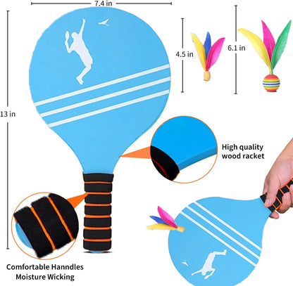 Kids Badminton Set, 2 Rackets & Birdies, Outdoor Sports Toys for Children, Family Beach Yard Games Gift for Boys & Girl