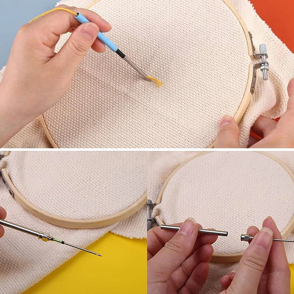 14Piece Wooden Punch Needle Embroidery Kit Adjustable Set 3