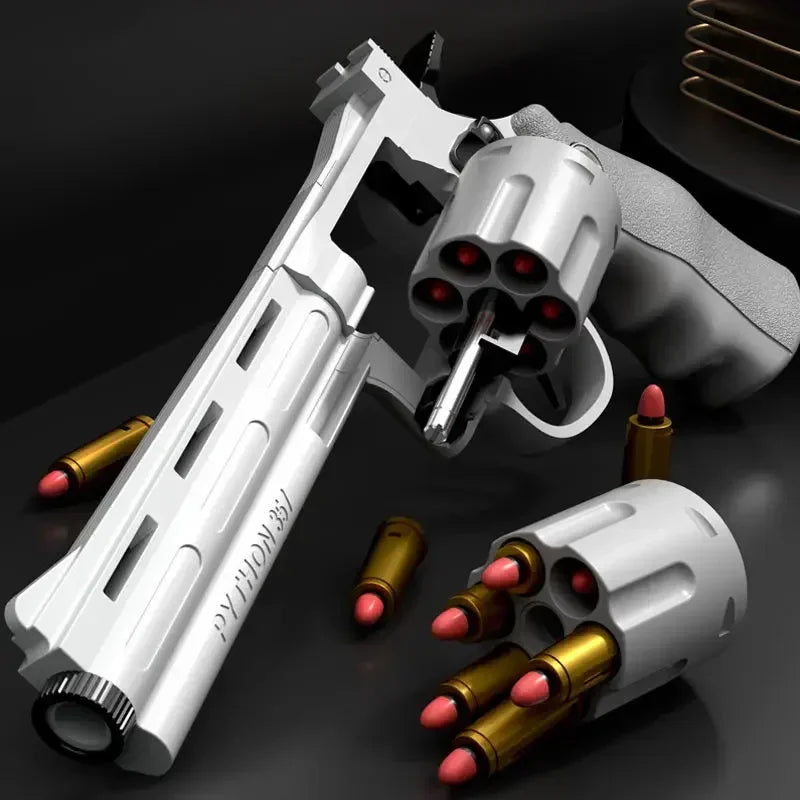 ZP5 357 Revolver Launcher, Continuous Firing Soft Dart Toy Gun, for CS Outdoor Battle Games, Kids and Adult Play