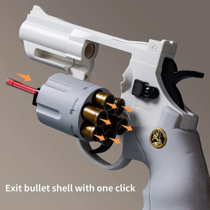 ZP5 357 Revolver Launcher, Continuous Firing Soft Dart Toy Gun, for CS Outdoor Battle Games, Kids and Adult Play