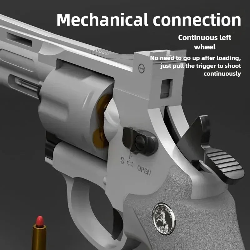ZP5 357 Revolver Launcher, Continuous Firing Soft Dart Toy Gun, for CS Outdoor Battle Games, Kids and Adult Play