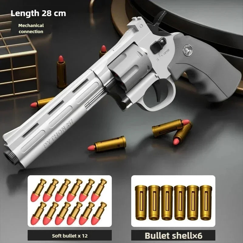 ZP5 357 Revolver Launcher, Continuous Firing Soft Dart Toy Gun, for CS Outdoor Battle Games, Kids and Adult Play