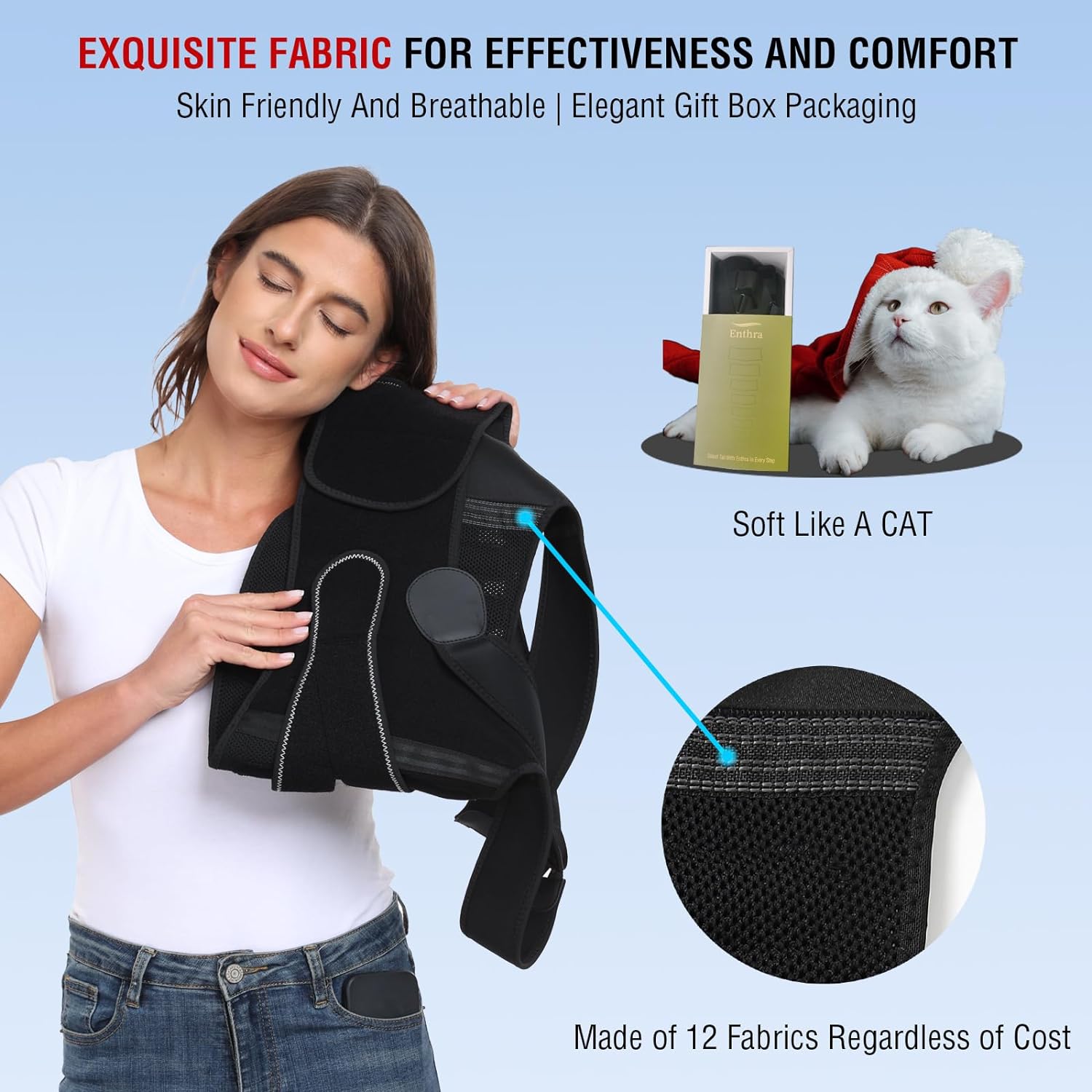 Adjustable Shoulder Posture Brace, Back Straightener for Middle Upper Spine, Posture Corrector Unisex