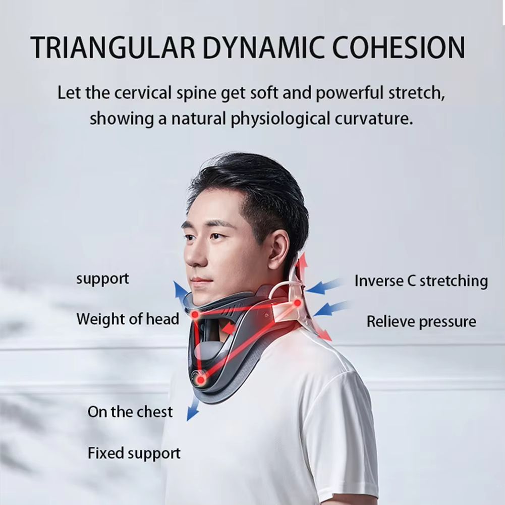 Cervical Neck Traction Device With Airbag Support  Adjustable Neck Brace For Spine Alignment  Pain  1