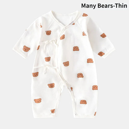 Cotton Bear Baby Jumpsuits With Hat Toddler Rompers For Boys Girls Long Sleeve Onesies Soft  Breath 6