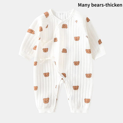 Cotton Bear Baby Jumpsuits With Hat Toddler Rompers For Boys Girls Long Sleeve Onesies Soft  Breath 8
