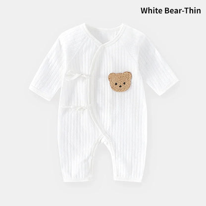 Cotton Bear Baby Jumpsuits With Hat Toddler Rompers For Boys Girls Long Sleeve Onesies Soft  Breath 7