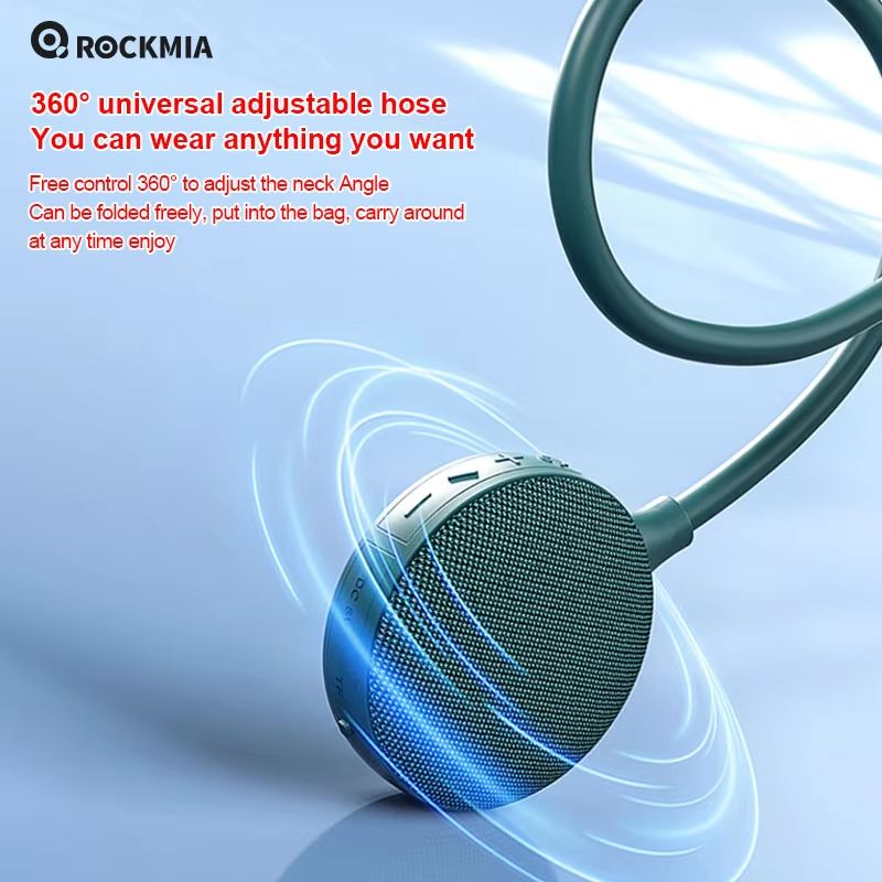 Rockmia Bluetooth 50 Neck Speaker  Wearable Wireless Music Player With TF Card Slot For Home Walkin 4