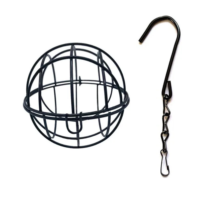 Squirrel Proof Metal Suet Ball Bird Feeder With Chain Outdoor Garden Hanging Feeder For Wild Birds  6
