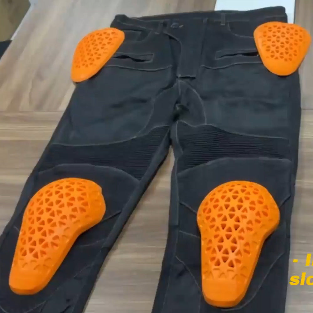 Motorbike Trousers Protective Inner Gear CE Certified Jeans With Knee Pads  Hip Protectors Crotch B 5