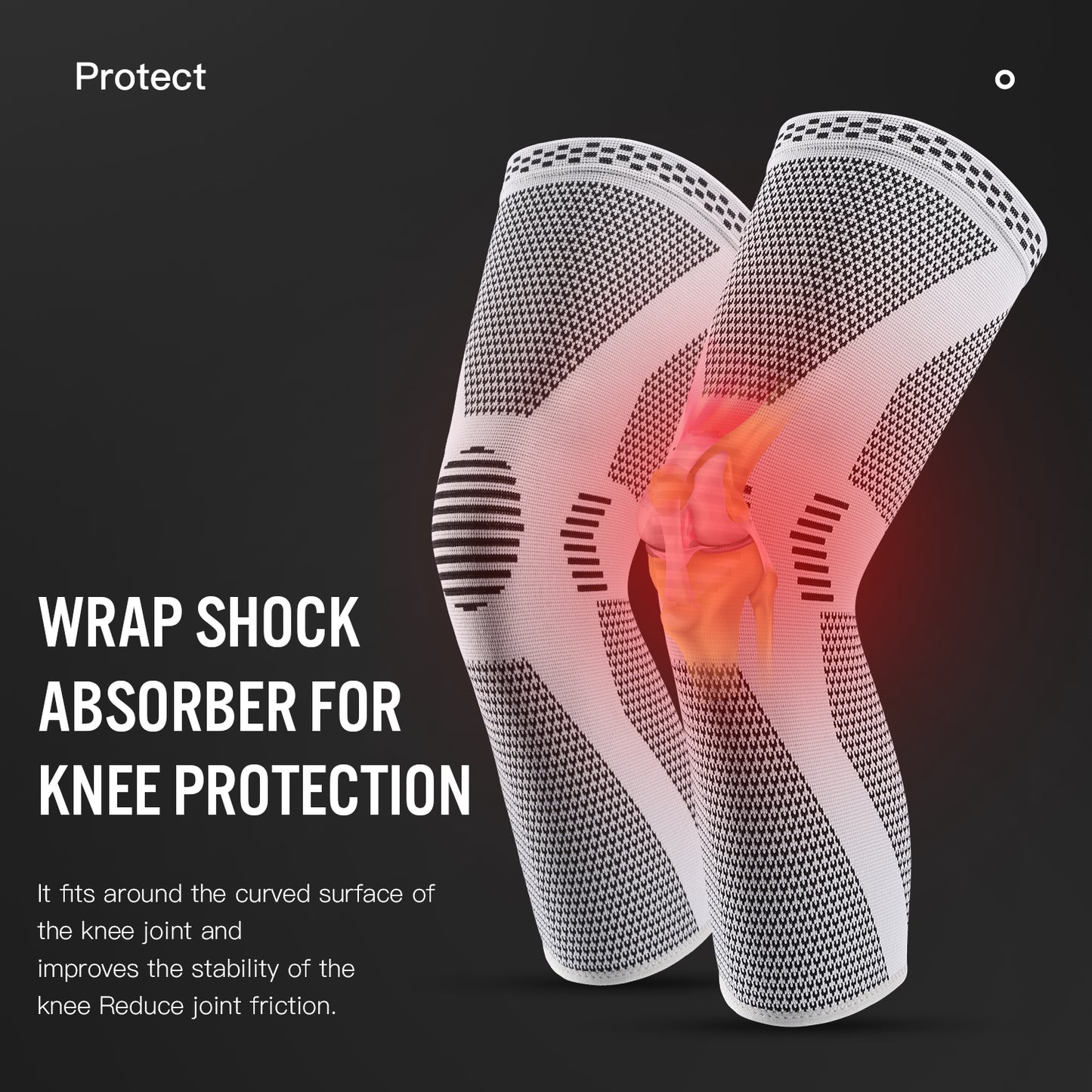 Support Knee Pad Gym Protector, Elastic and Breathable Knee Pad, 1 Piece Compressed Knee Support Sleeve