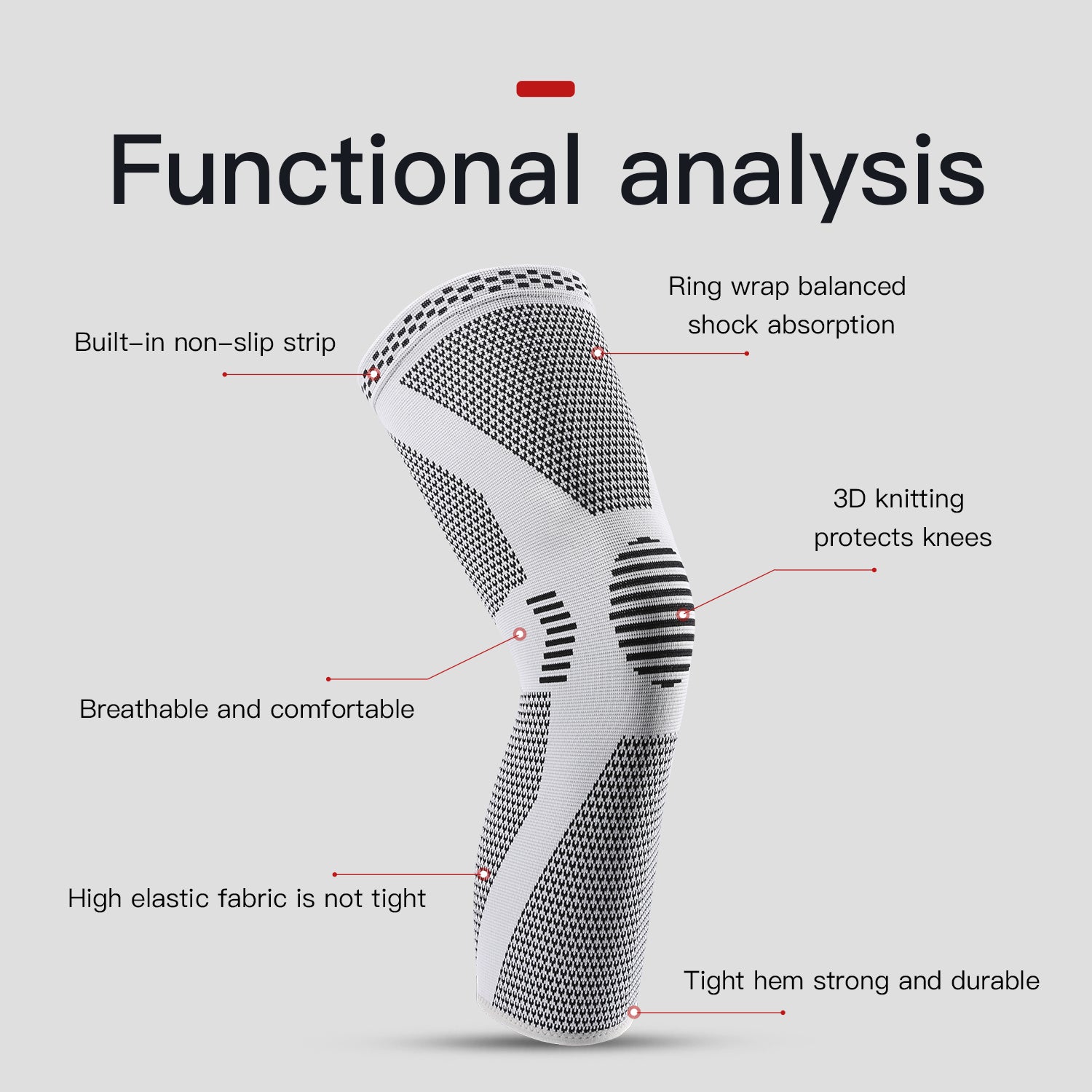 Support Knee Pad Gym Protector, Elastic and Breathable Knee Pad, 1 Piece Compressed Knee Support Sleeve