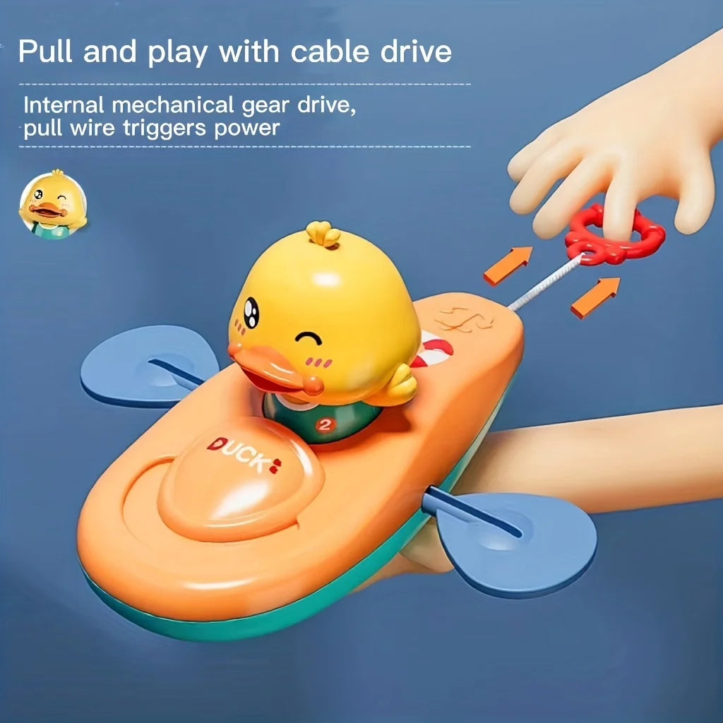 Little Yellow Duck Kayak Toy, 1 Pc Swimming Pool and Bathroom Floating Duck Toy for Kids