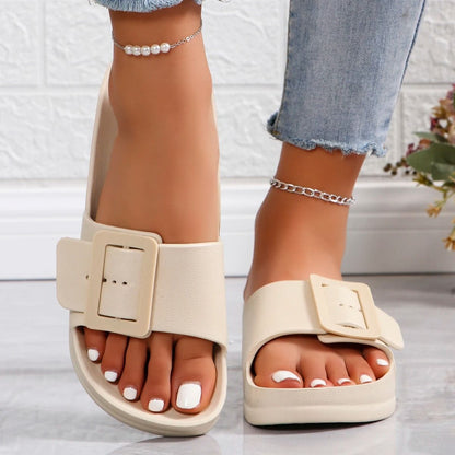 Womens Lightweight Platform Slip On Sandals Soft EVA Summer Outdoor Beach Shoes