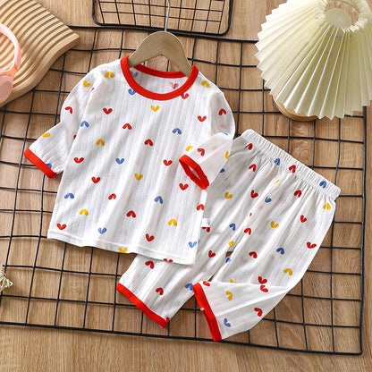 Cotton Baby Pajamas Sets for Toddlers, Long Sleeve Child Pyjamas & Cartoon Kids Nightwear Homewear
