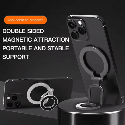 Magnetic Phone Stand and Ring Holder with Double Sided MagSafe Grip
