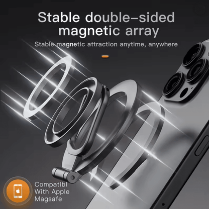 Magnetic Phone Stand And Ring Holder With Double Sided MagSafe Grip 1