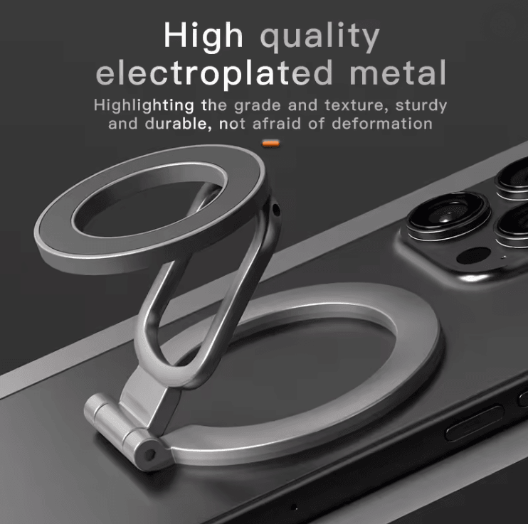 Magnetic Phone Stand And Ring Holder With Double Sided MagSafe Grip 2