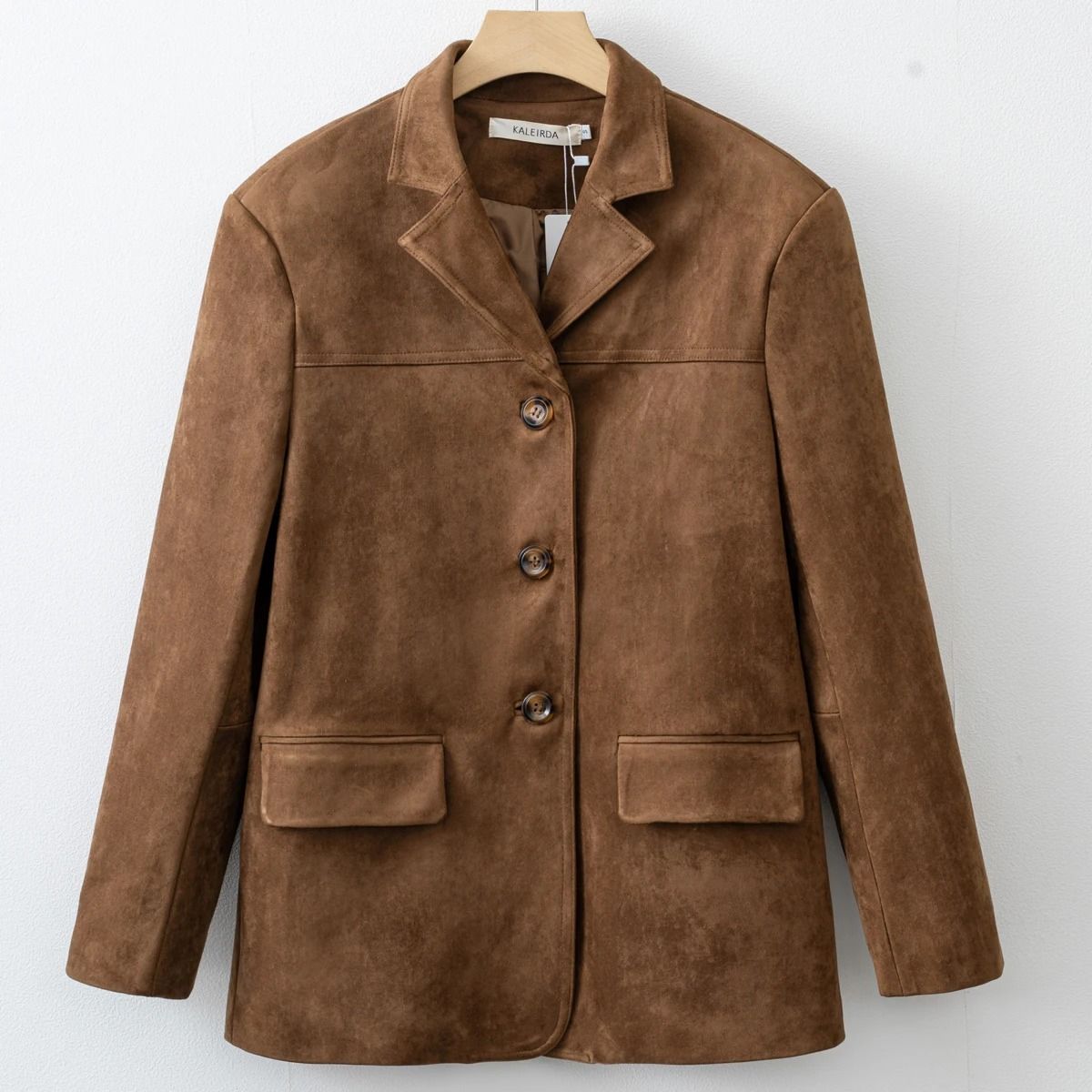 Womens Suede Blazer Jacket With Elegant Fall Winter Style 2