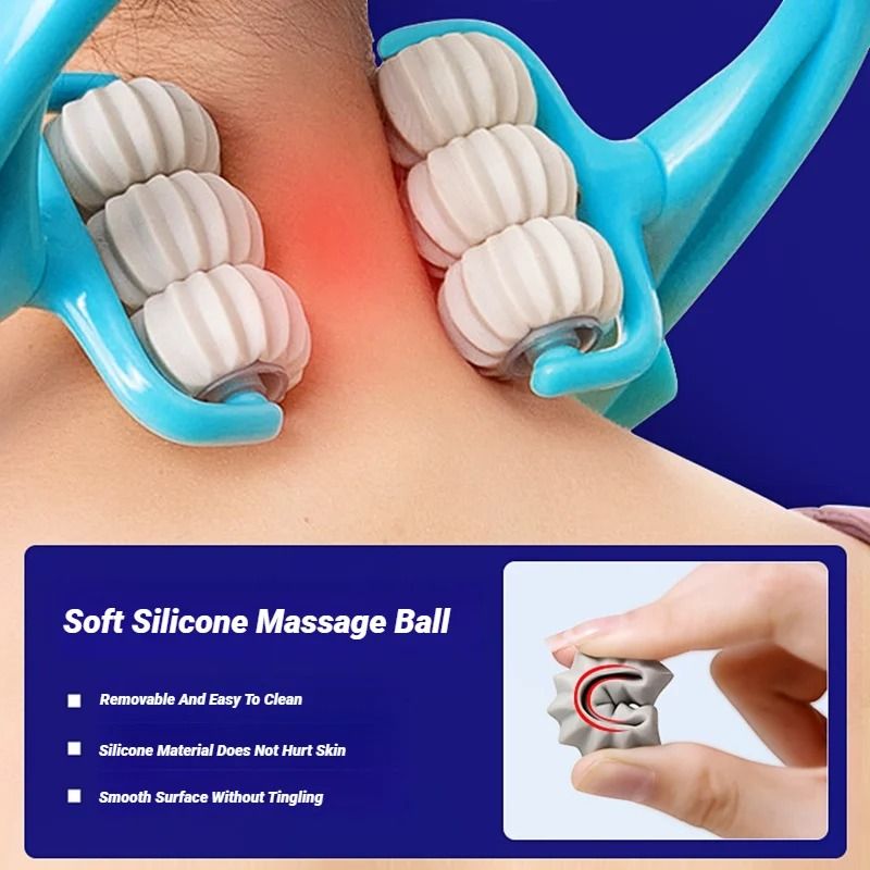 Spine Cervical Vertebra Shoulder And Neck Manual Massager Hand Held Kneading Device 1