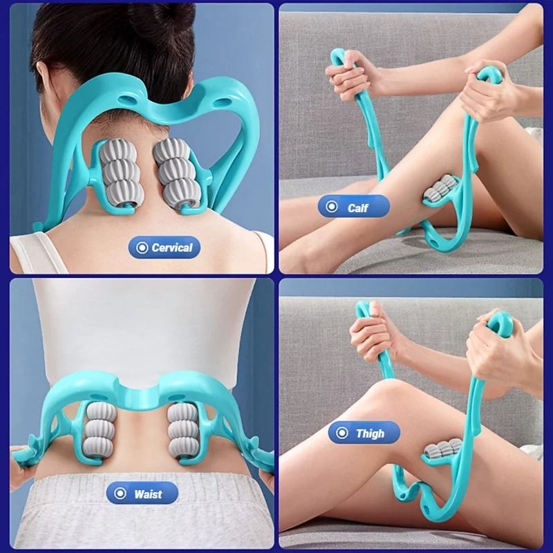 Spine Cervical Vertebra Shoulder And Neck Manual Massager Hand Held Kneading Device 4