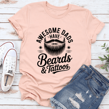 Awesome Dads Beards  Tattoos Tee 2