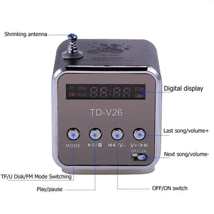 Mini Portable Bluetooth Speaker With FM Radio And TF Card Support 1