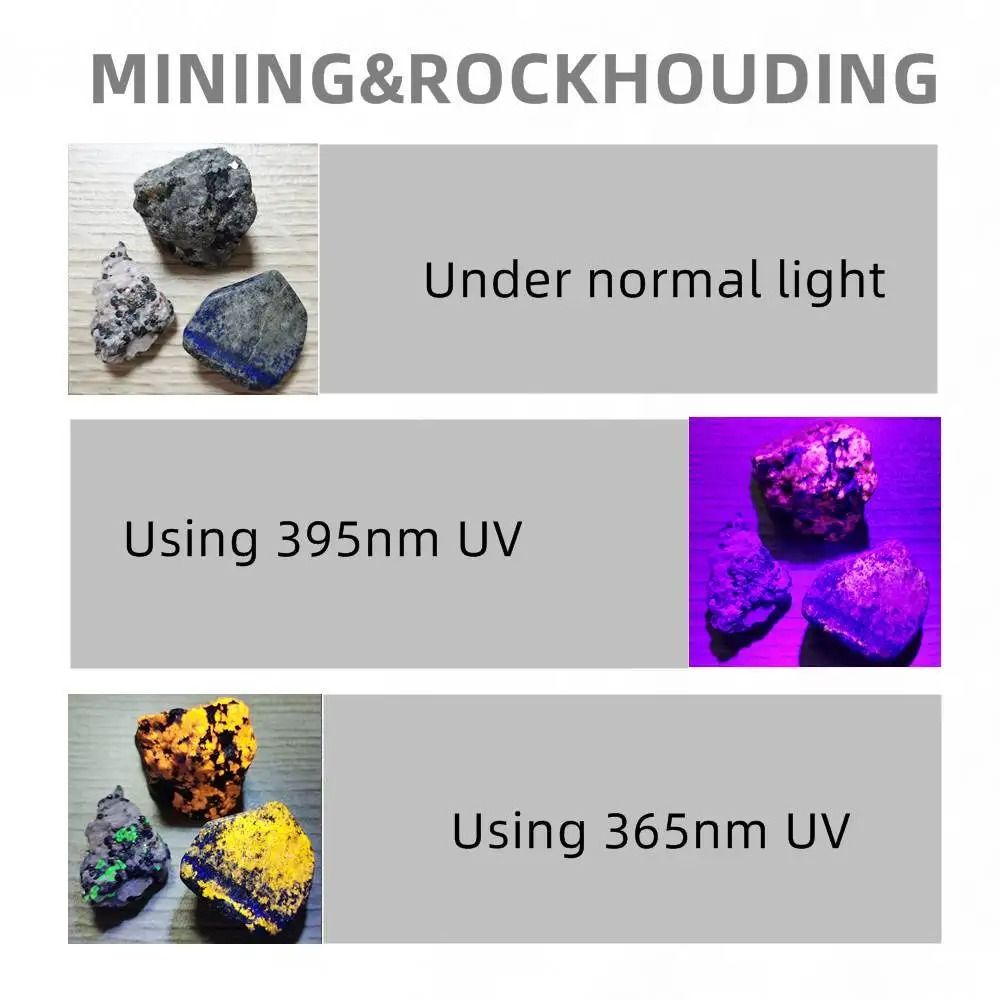 High Power UV Flashlight With Rechargeable Battery And Blacklight Detection 6